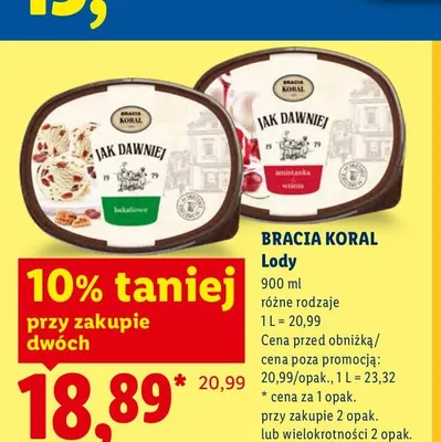Lody bakaliowe Bracia Koral Jak Dawniej promocja w Lidl