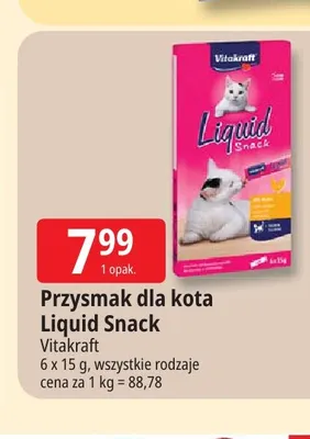 Przysmak dla kota Liquid Snack Vitakraft 6-pak promocja w Leclerc
