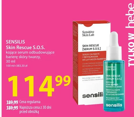 Serum Skin Rescue S.O.S. kojące serum odbudowujące barierę skóry twarzy promocja w Hebe