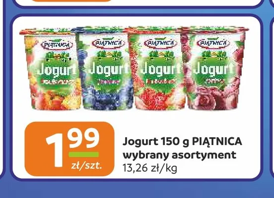 Jogurt brzoskwiniowy Piątnica promocja w Społem Częstochowa