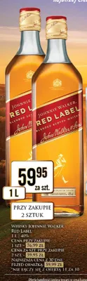 Whisky Johnnie Walker Red Label promocja w Dino
