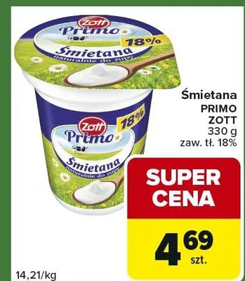 Śmietana zaw. tł. 18% promocja w Carrefour Express