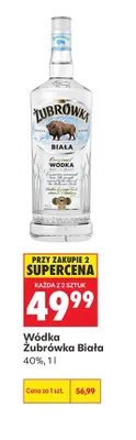 Wódka Żubrówka Biała 40% promocja w Biedronka