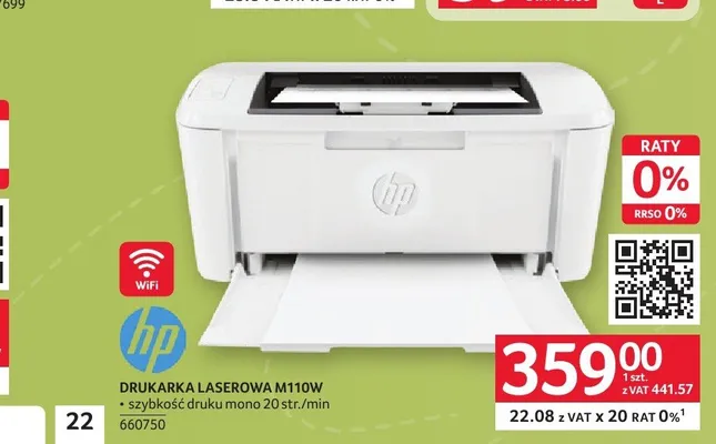 Drukarka laserowa HP M110w promocja w Selgros