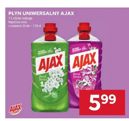 Płyn uniwersalny Ajax promocja w Stokrotka