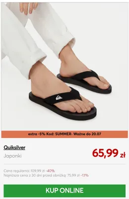 Japonki Quiksilver promocja w eobuwie.pl