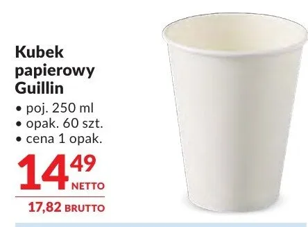 Kubek papierowy Guillin promocja w Makro
