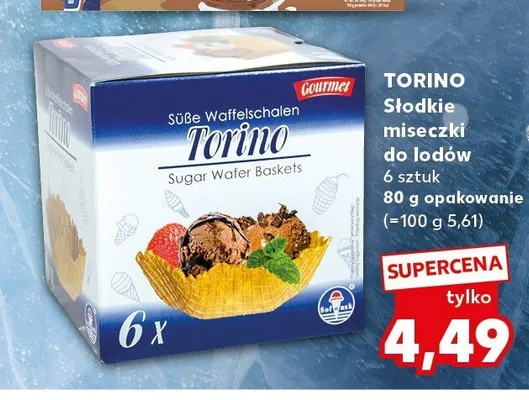 Słodkie miseczki do lodów Torino 6-pak promocja w Kaufland