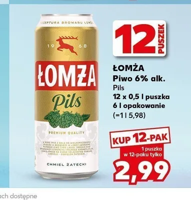 Piwo Łomża Pils 12-pak promocja w Kaufland