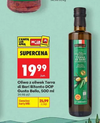Oliwa z oliwek Terra di Bari Bitonto DOP Gusto Bello promocja w Biedronka