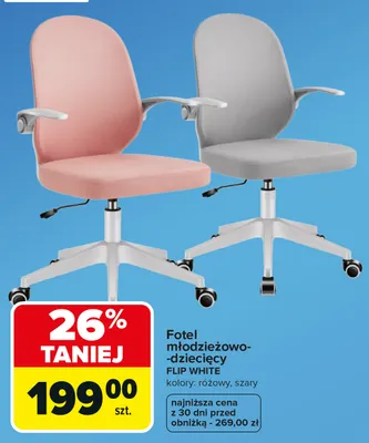 Fotel młodzieżowo-dziecięcy Flip White promocja w Carrefour