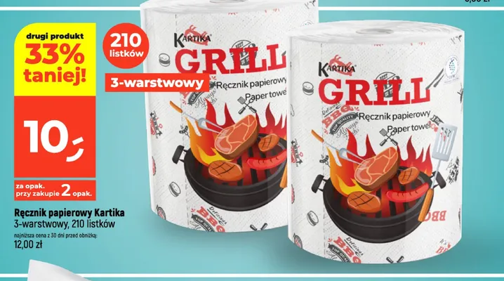 Ręcznik papierowy Kartika Grill 3-warstwowy promocja w Dealz