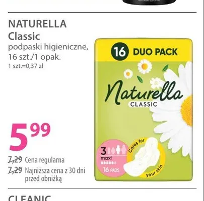 Podpaski higieniczne Naturella Classic promocja w Hebe