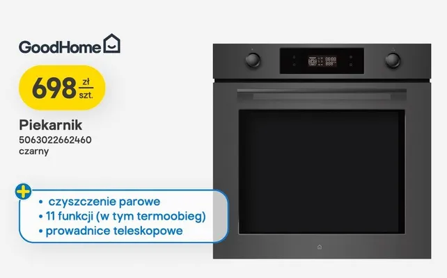 Piekarnik czarny GoodHome promocja w Castorama