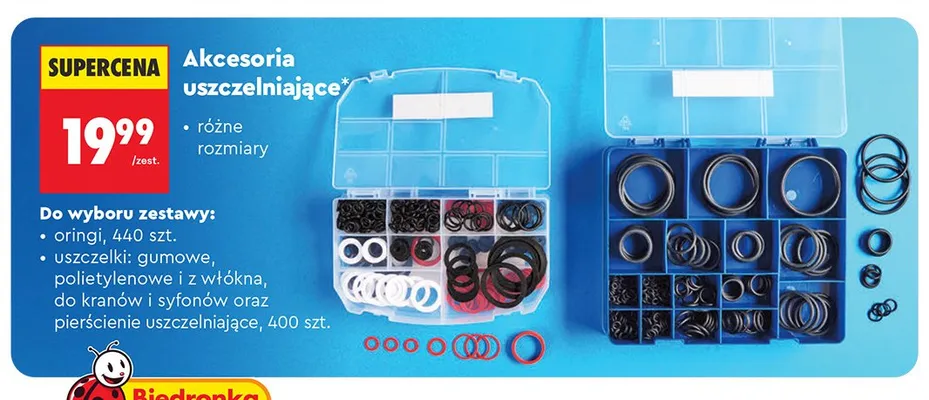 Akcesoria uszczelniające oringi promocja w Biedronka