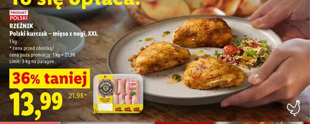 Polski kurczak mięso z nogi Rzeźnik XXL promocja w Lidl