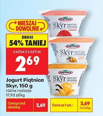 Jogurt Skyr truskawkowy Piątnica promocja w Biedronka