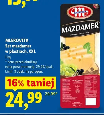 Ser mazdamer w plastrach, XXL promocja w Lidl