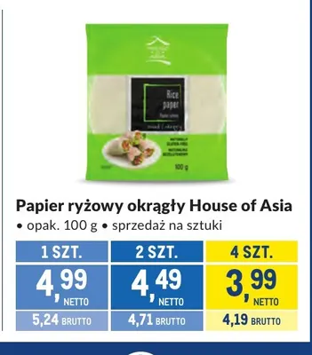 Papier ryżowy okrągły House of Asia promocja w Makro