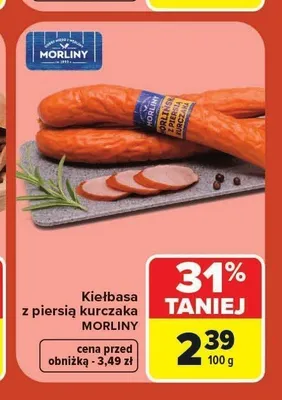 Kiełbasa z piersią kurczaka Morliny promocja w Carrefour