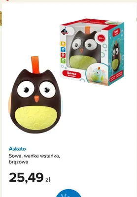 Sowa wańka wstańka brązowa Askato promocja w Smyk