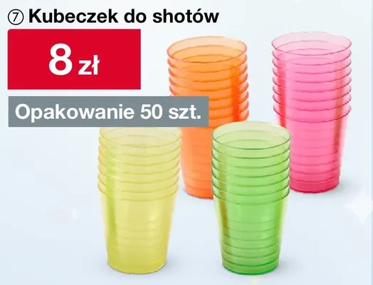 Kubeczek do shotów kolorowy promocja w Woolworth