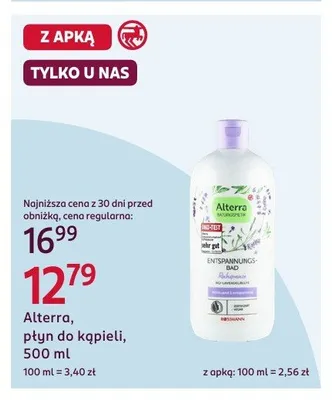 Płyn do kąpieli Alterra promocja w Rossmann