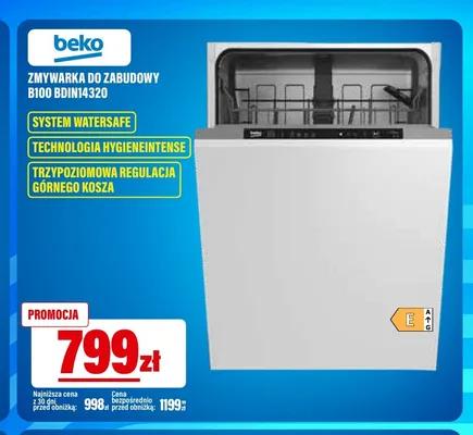 Zmywarka do zabudowy Beko promocja w RTV EURO AGD