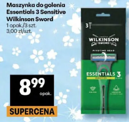 Maszynka do golenia Essentials 3 Sensitive promocja w Delikatesy Centrum