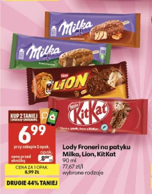 Lody na patyku Lion promocja w Delikatesy Centrum