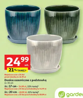 Donica ceramiczna z podstawką promocja w Auchan
