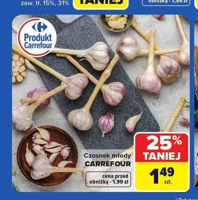 Czosnek młody Carrefour promocja w Carrefour Market