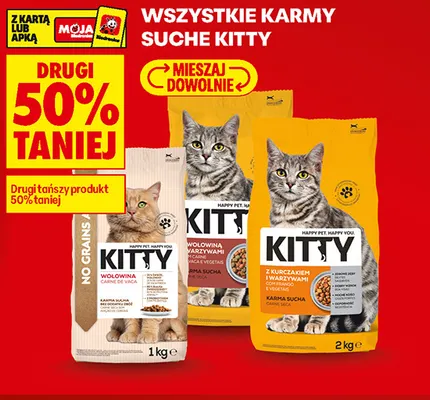 Karma sucha dla kotów bezzbożowa Kitty No Grains Wołowina promocja w Biedronka