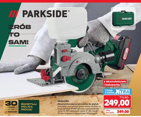 Akumulatorowa przecinarka do płytek Parkside promocja w Kaufland