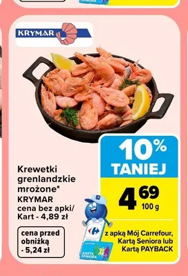 Krewetki grenlandzkie mrożone Krymar promocja w Carrefour