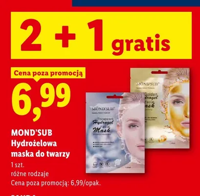 Hydrożelowa maska do twarzy Mond'sub Transparent promocja w Lidl