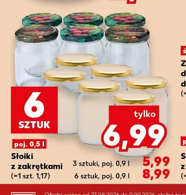 Słoiki z zakrętkami 6-pak 0,5 l promocja w Kaufland
