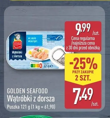 Wątróbki z dorsza Golden Seafood promocja w Aldi