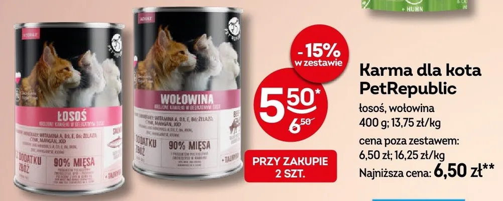 Karma dla kota łosoś, wołowina promocja w Żabka