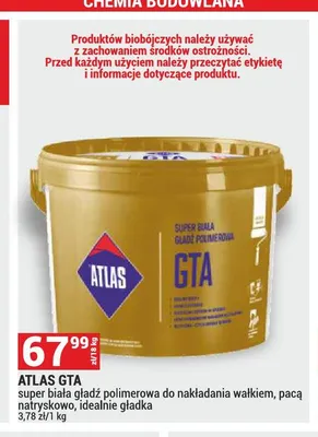 Gładź polimerowa Atlas GTA promocja w Merkury Market
