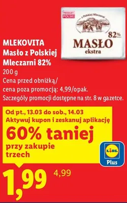 Masło z Polskiej Mleczarni 82% promocja w Lidl