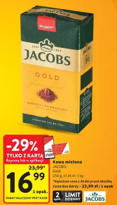 Kawa mielona JACOBS Gold promocja w Intermarche