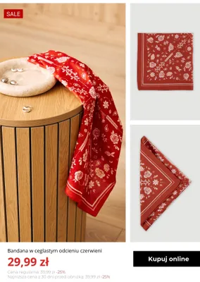Bandana Greenpoint w ceglastym odcieniu czerwieni promocja w Greenpoint