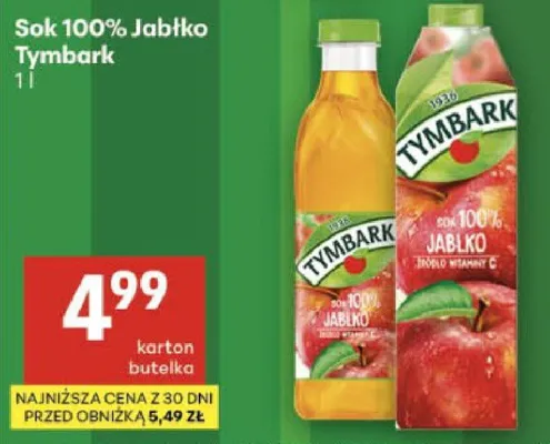 Sok 100% jabłko promocja w Delikatesy Centrum