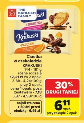 Ciastka w czekoladzie Krakuski Serduszka promocja w Carrefour
