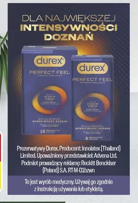 Prezerwatywy Durex Perfect Feel 16 szt promocja w Carrefour Market
