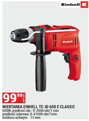 Wiertarka Einhell TC-ID 650 E Classic 650W promocja w Merkury Market