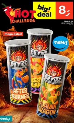 Chipsy Dr Fire Extreme Spicy Crisps Flamin' Dragon promocja w Dealz