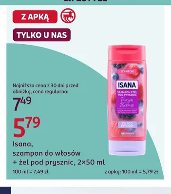 Szampon do włosów i żel pod prysznic Isana Frozen Berries promocja w Rossmann