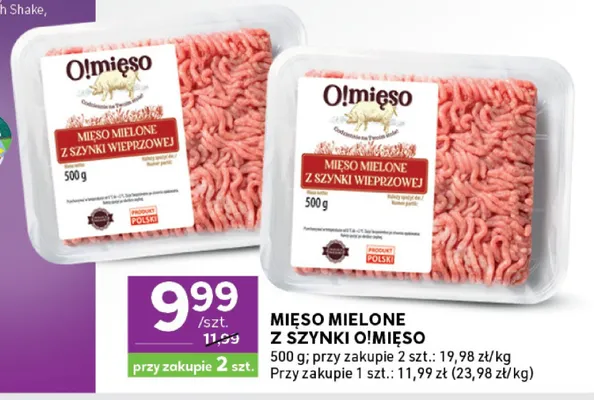 Mięso mielone z szynki wieprzowej O!Mięso promocja w Stokrotka